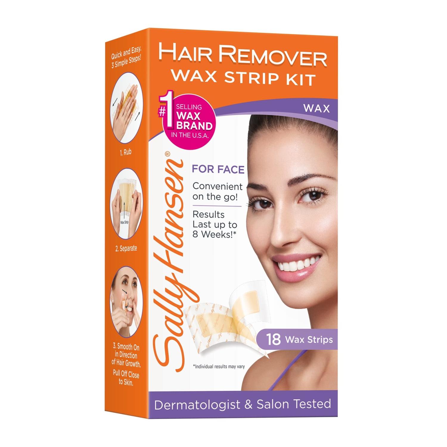 Sally Hansen Face Wax Strip Kit 18 Hair Remover Strips