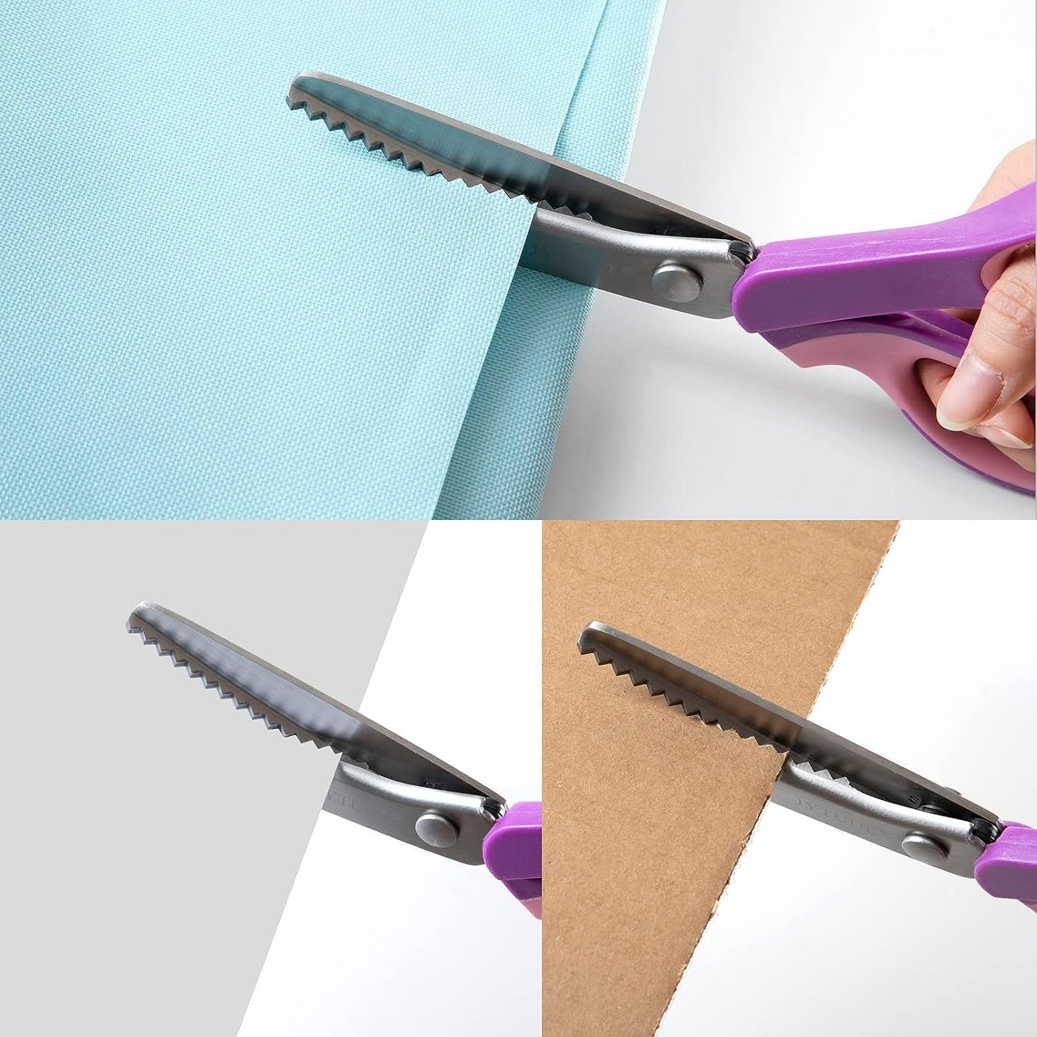 NEJLSD Pinking Shears for Fabric Ultra Sharp Comfort Grips Dressmaking  Pinking Shears Zig Zag Cut Scissors Sewing Scissors，Professional Handheld