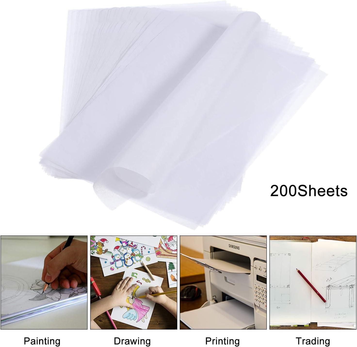 200 Sheets Tracing Paper 8.5 x 11 inches Artists Tracing Paper White