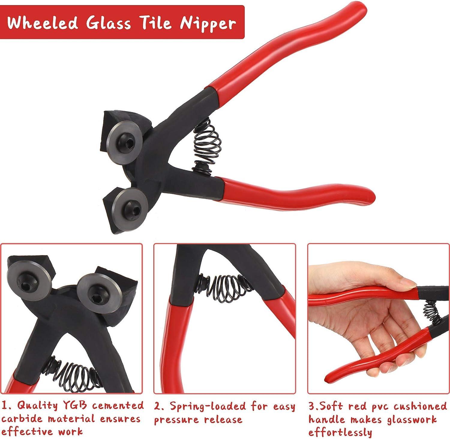Hilitchi 5Pcs Wheeled Glass Tile Nipper Running Plier Breaking