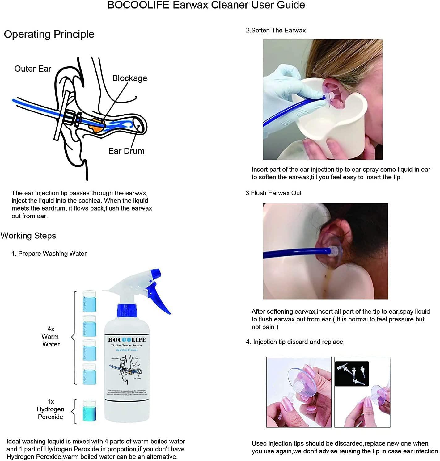 BOCOOLIFE Earwax Removal Kit,Earwax Cleaner SystemEar Cleaning Washer