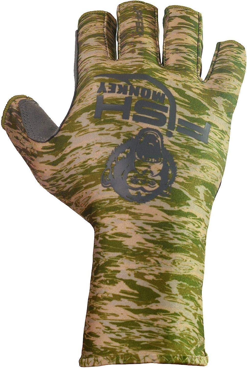Fish Monkey Gloves Stubby Guide Gloves, XX-Large, Grey Water Camo