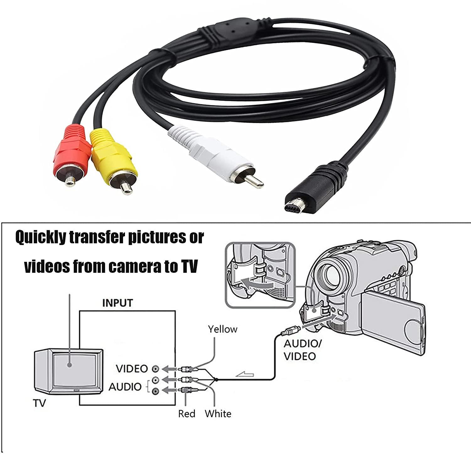 AV A/V Audio Video TV-Out Cable Cord Lead For Panasonic Lumix