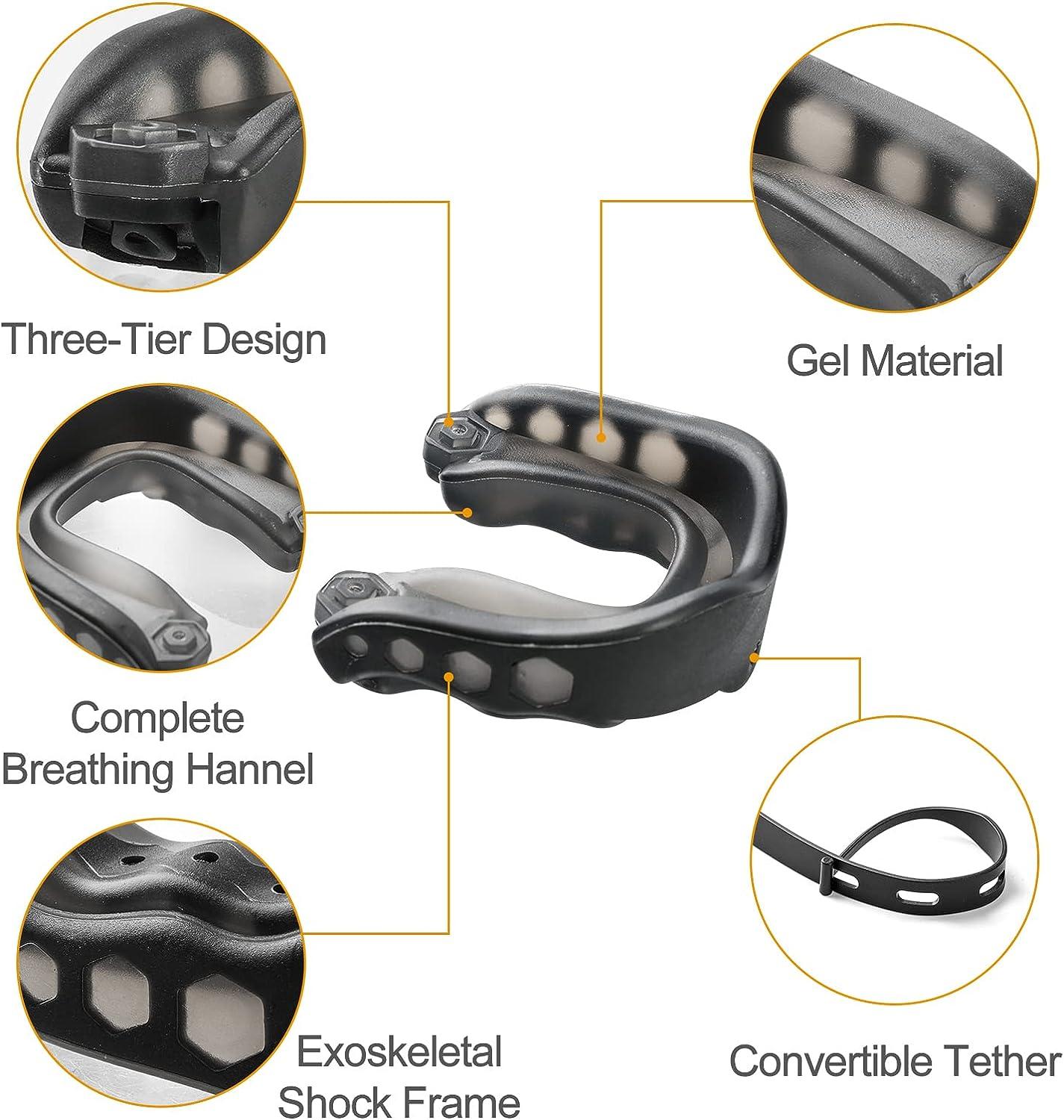 2-Pack Youth Football Mouth Guard with Strap | Professional Sports  Mouthpiece for Boxing, MMA, Hockey, Rugby - Black | Buy Now with Express  International Delivery | GoSupps.com