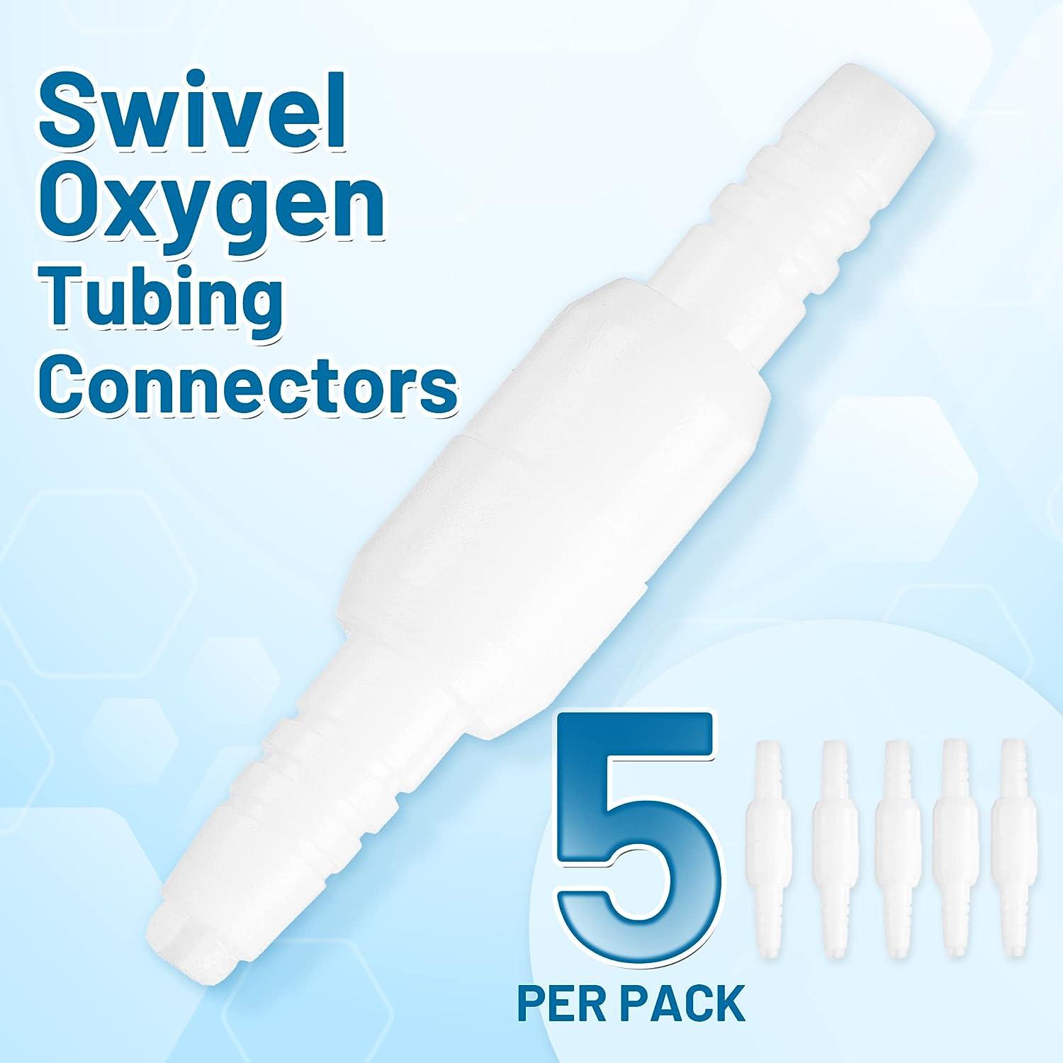 Swivel Oxygen Tubing Connectors 5 Pack Oxygen Therapy, Cannula