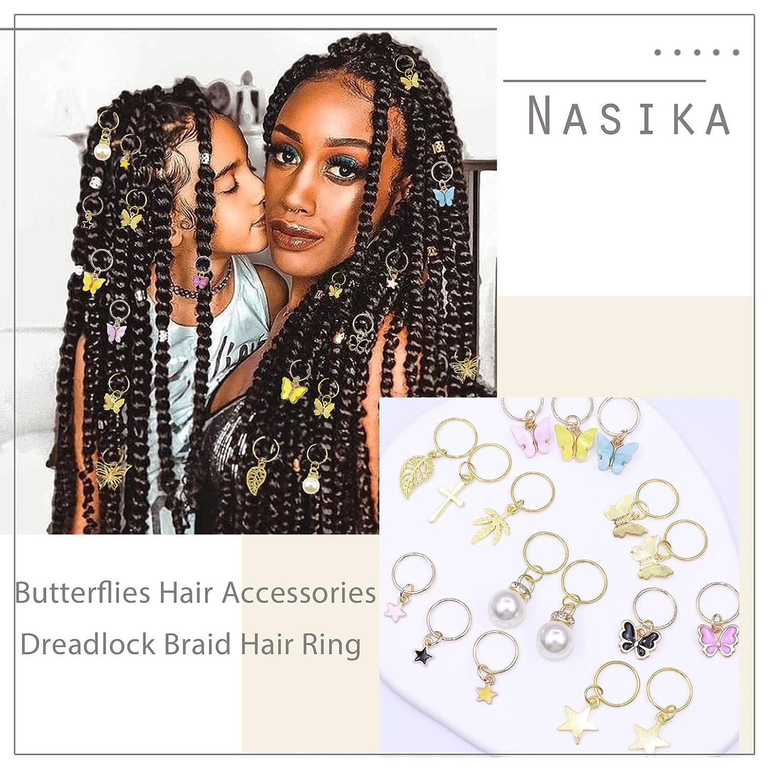 20pcs Butterfly Hair Clips Dreadlock Accessories Hair Jewelry For Women  Braid,hair Cuffs Charms Rings Braid Clips Golden Butterfly Hair Accessories  (s