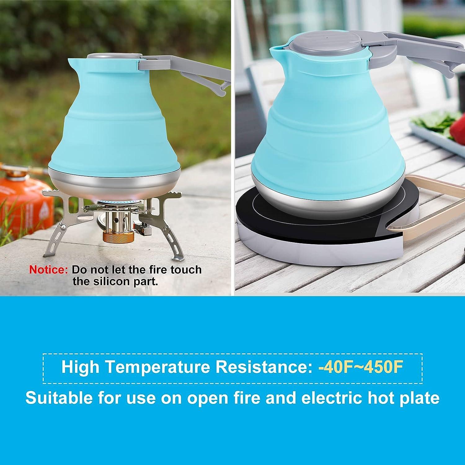 Silicone Folding Kettle Portable Coffee Cooker Pot Camping Teapot Bowl Heat  Resistant Cookware Pot for Outdoor Picnic Tableware - AliExpress