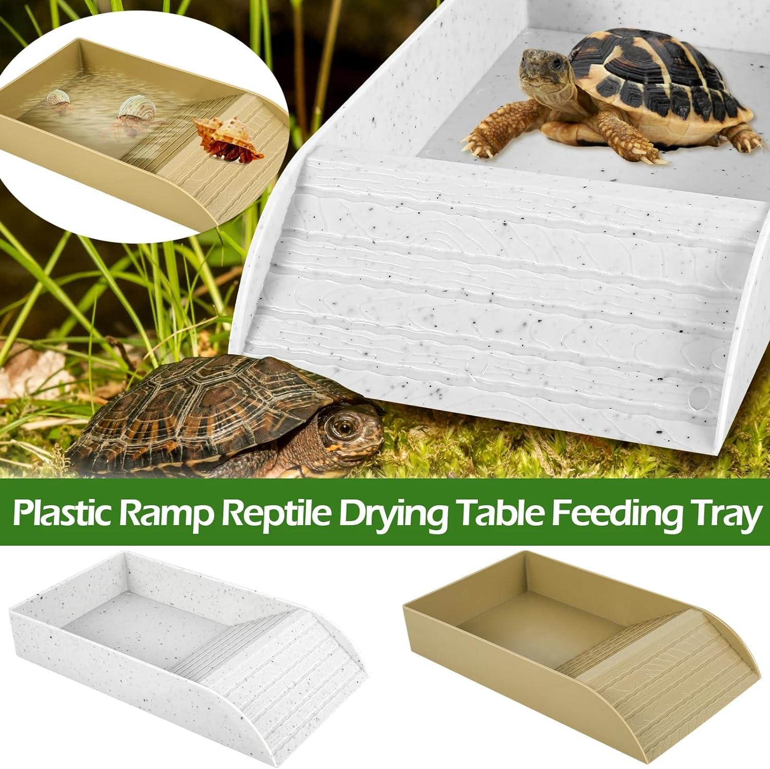 Tortoise Water Dish Tortoise Bath Dish Anti Slip Reptile Pool Bowl with ...