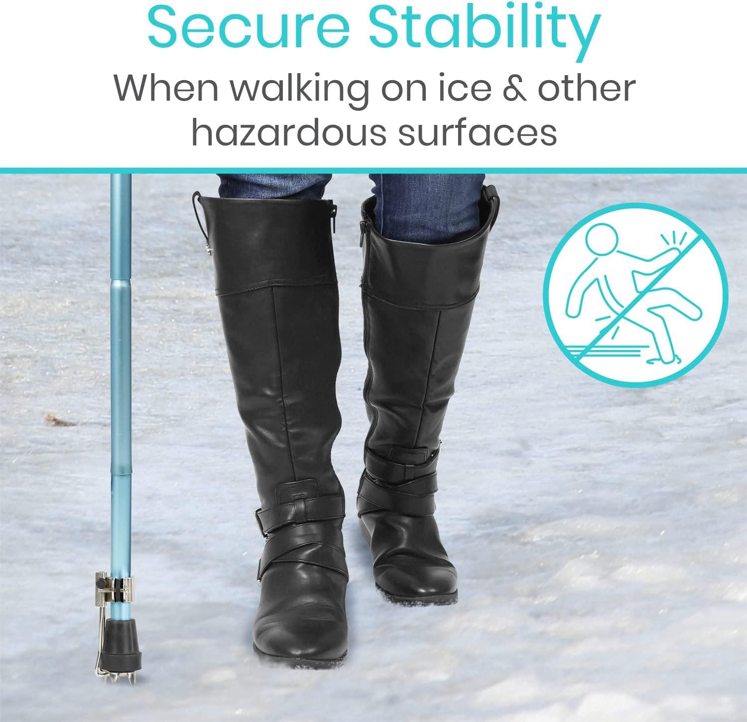 Vive Cane Tips for Ice All Terrain Heavy Duty (2 Pack) Metal