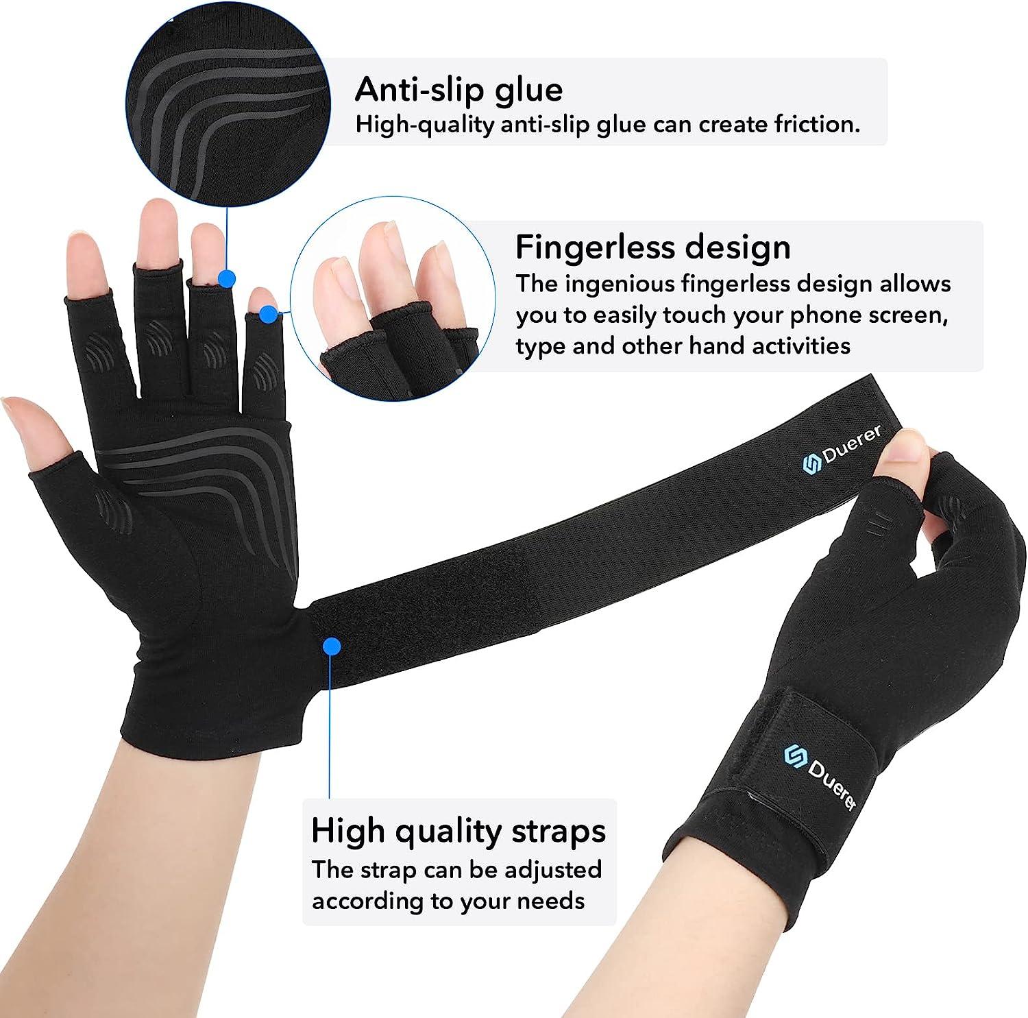 Duerer Arthritis Compression Gloves with Straps, Women Men for RSI