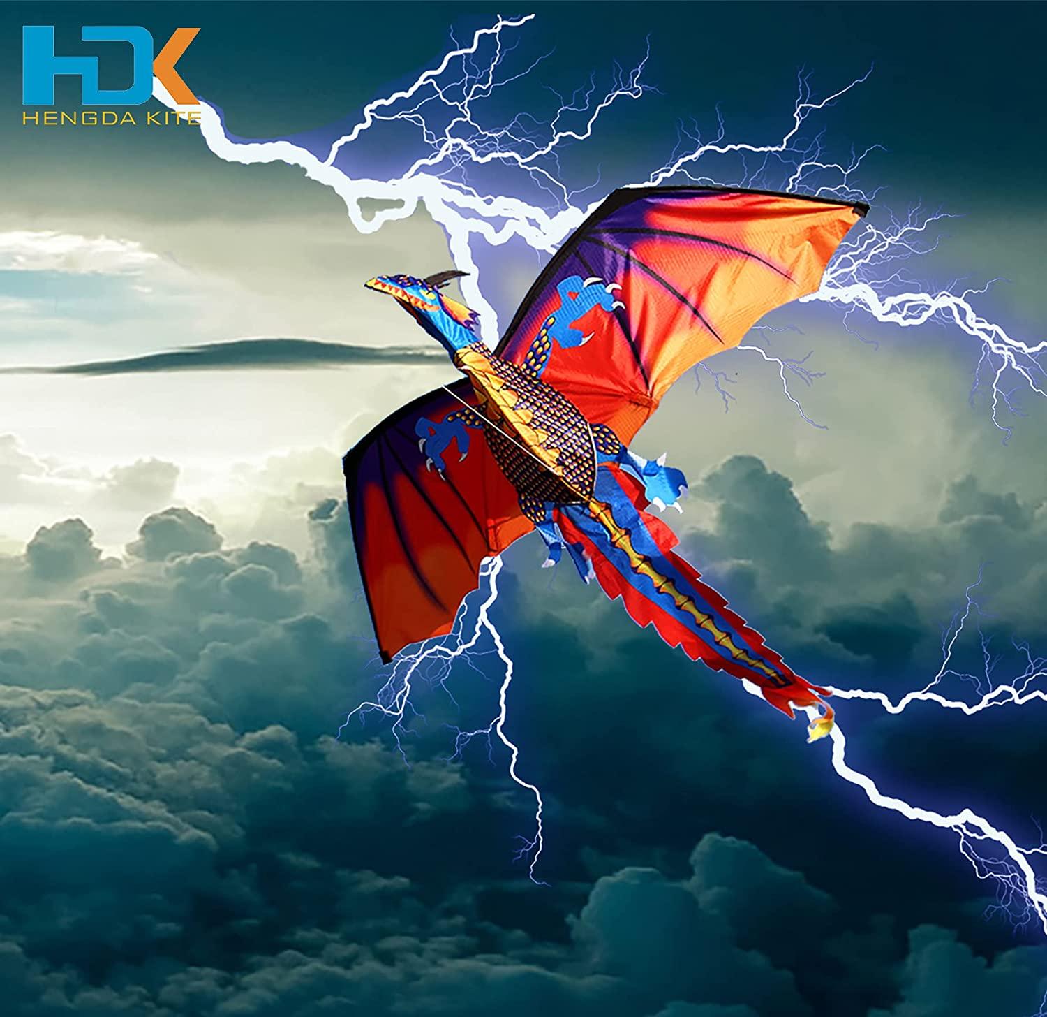 HENGDA KITEUpgrade Classical Dragon Kite 55 x 62 Stereoscopic Dragon