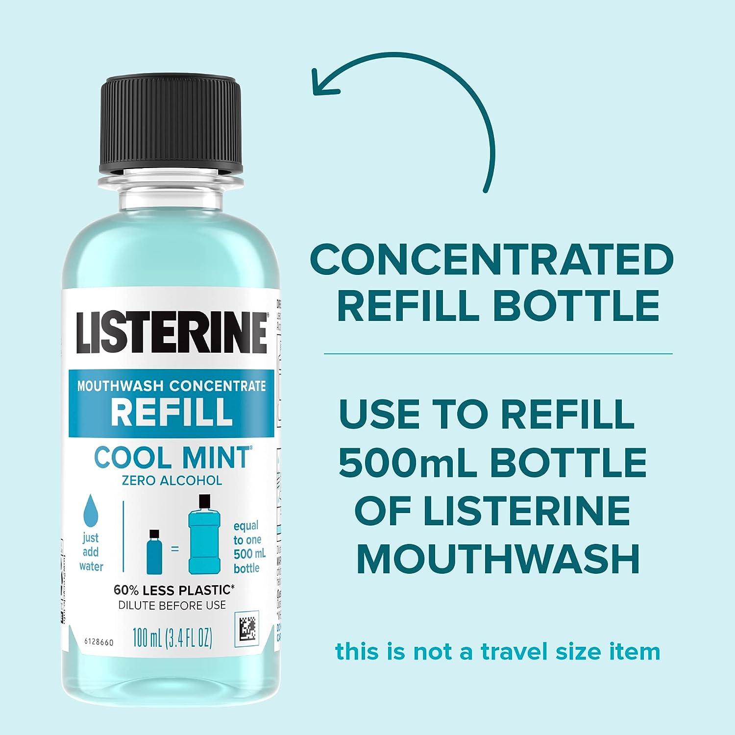 Listerine Zero Alcohol Mouthwash Concentrate Starter Kit 1 x 500 mL & 2