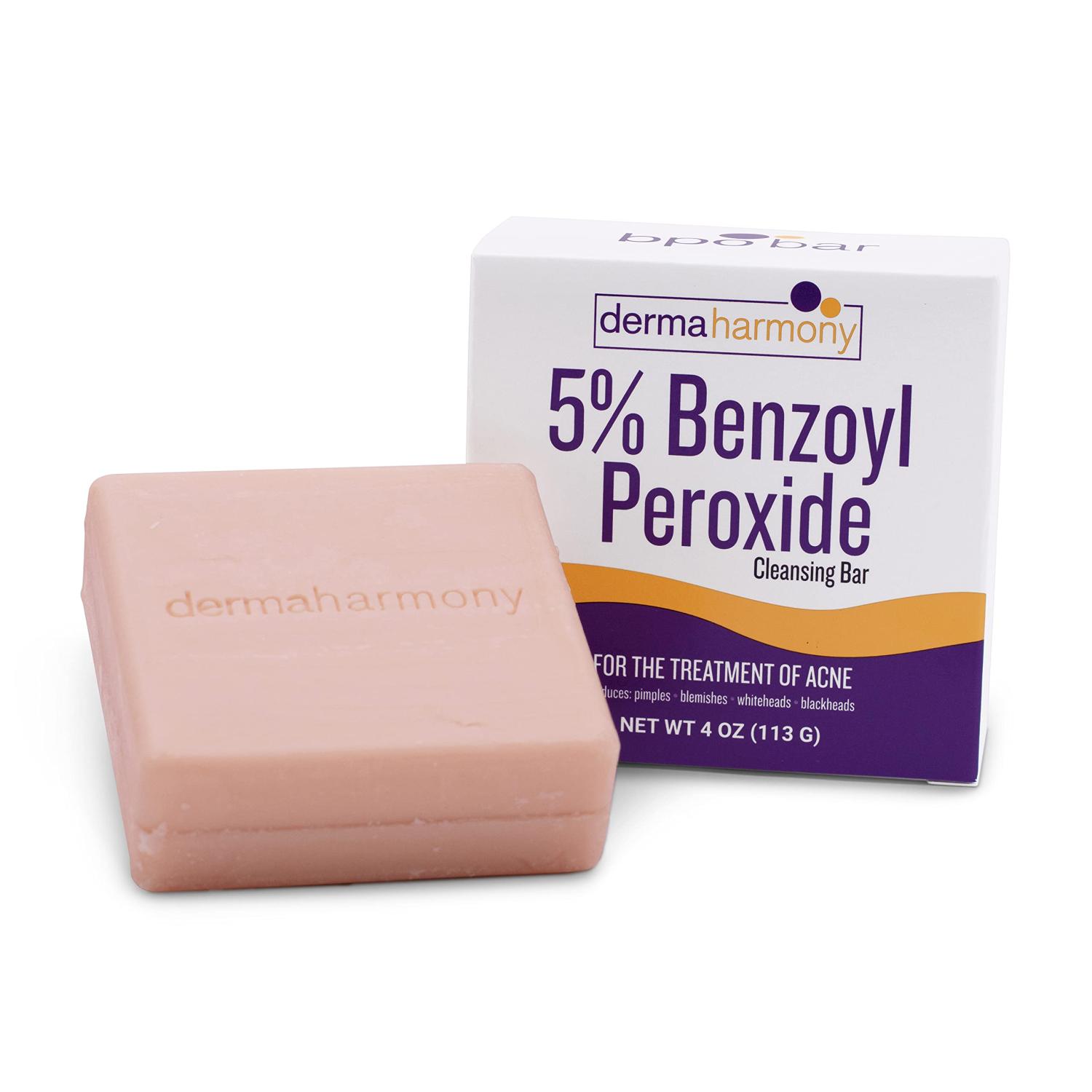 Dermaharmony 5 Benzoyl Peroxide Cleansing Bar for acne (4 oz)