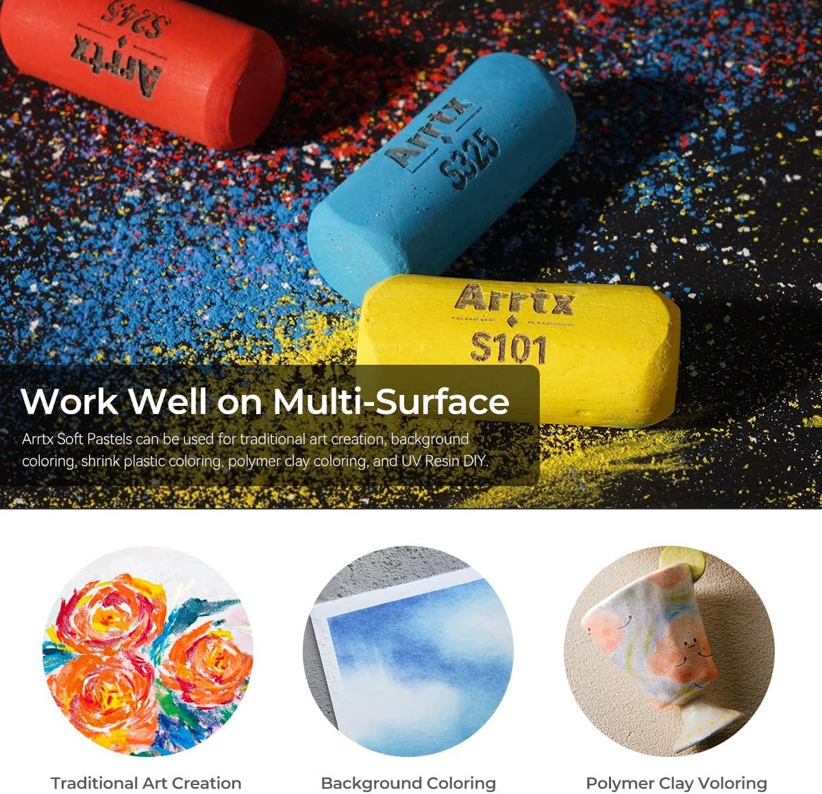 Arrtx Soft Pastels Set 48 Assorted Colors for Artists & Beginners