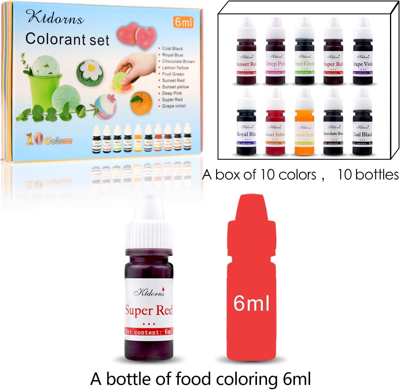 Bath Bomb Soap Dye for Soap Making - 10 Bottles of Liquid Colors