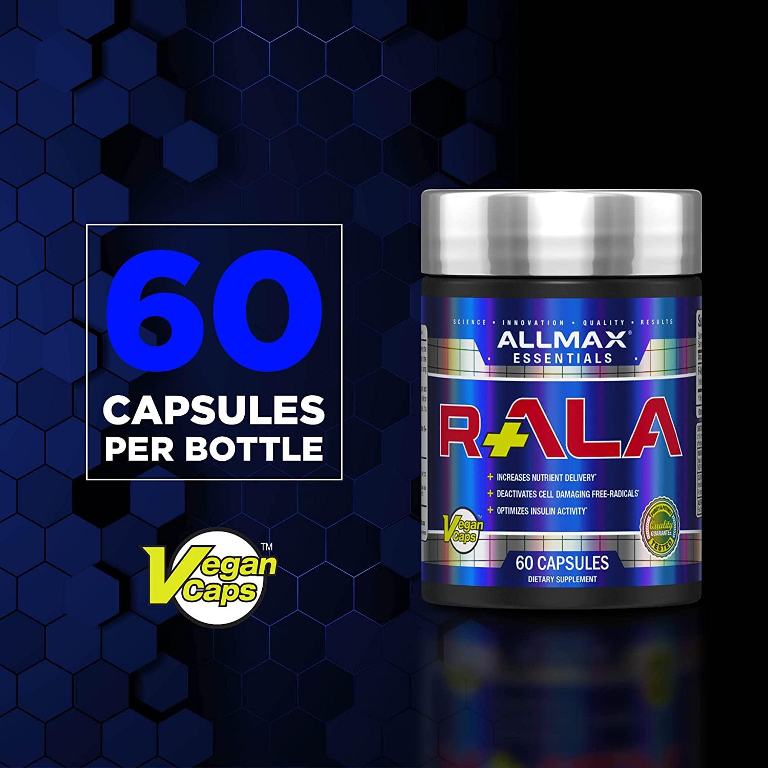 ALLMAX Nutrition R+ALA 60 Capsules Best ALA Supplement for Optimal Health