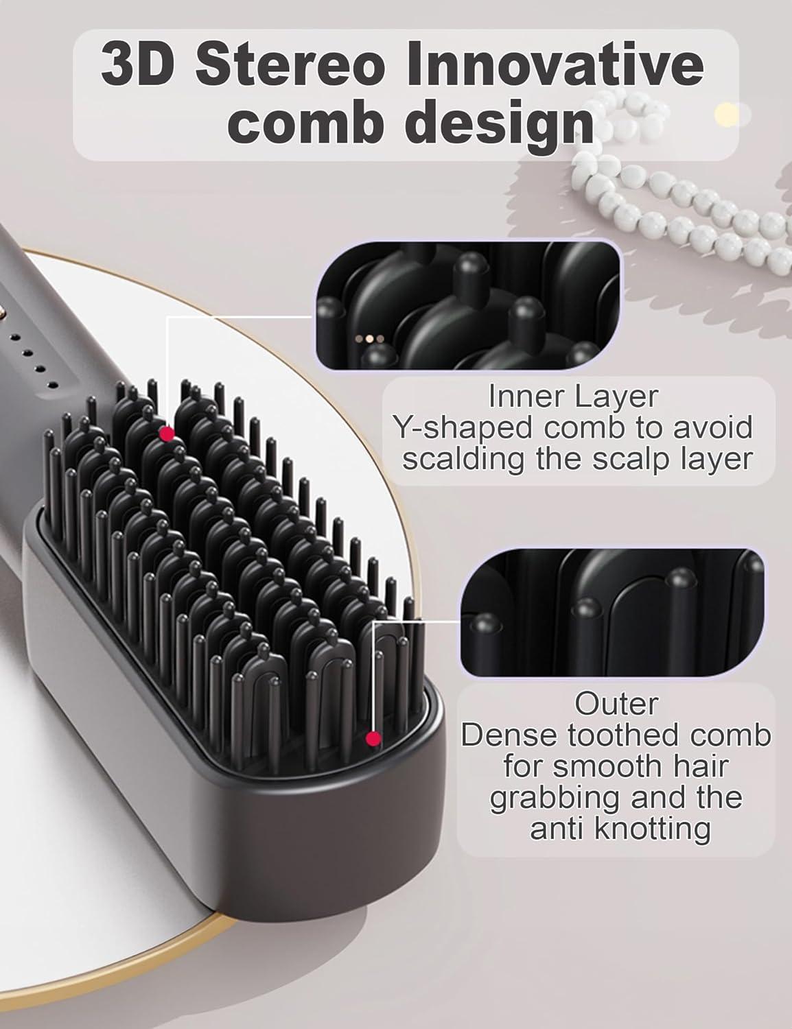 Mini Hair Straightener Brush Cordless Hair Straighteners Hot Comb