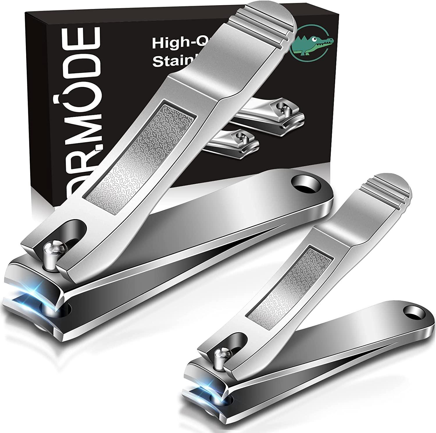 Nail Clipper Set for Fingernail & Toenail Clippers, DRMODE Nail Clippers  for Men Seniors with 360 Degree Rotary Head, Sharp Stainless Steel Long