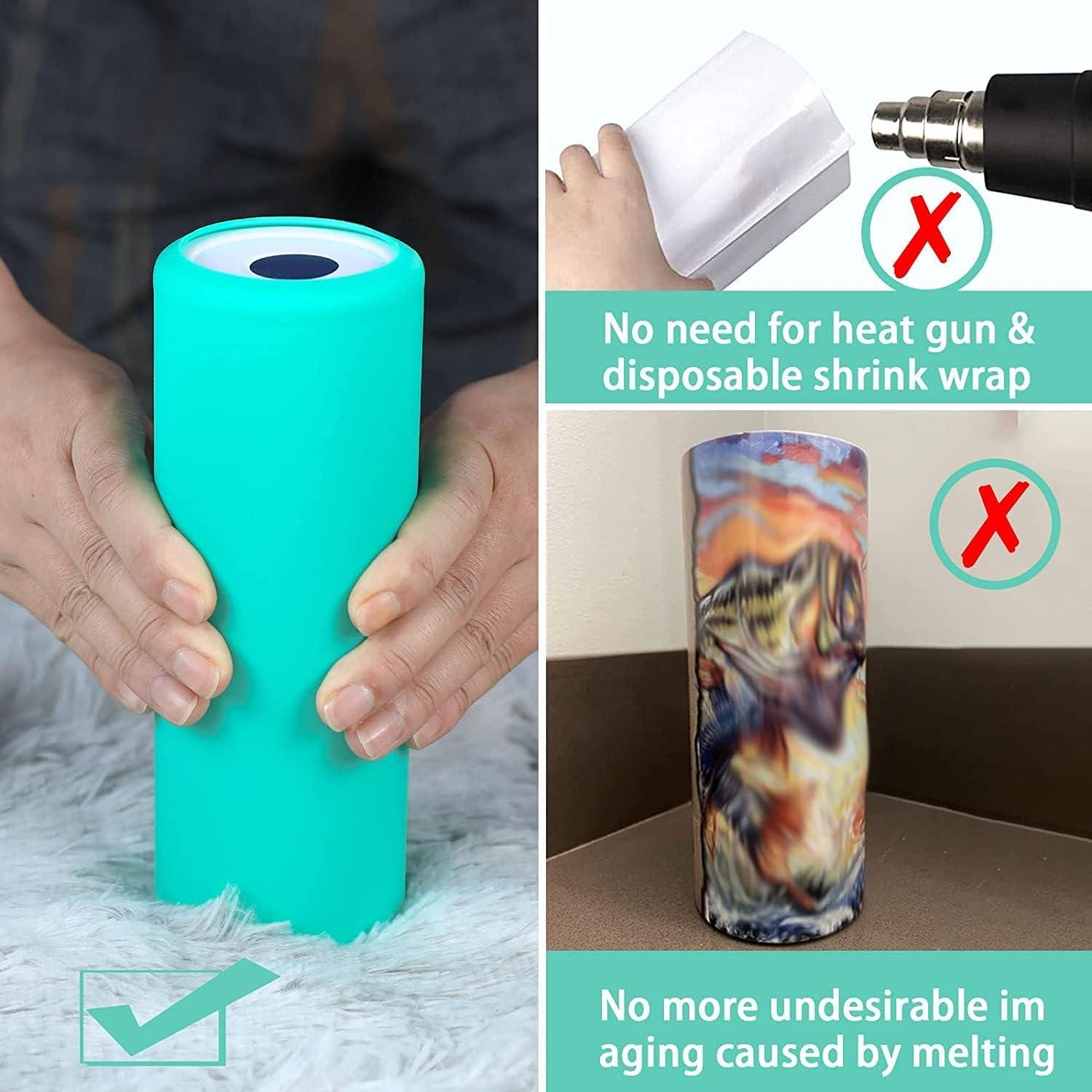 Silicone Sublimation Wrap Silicone Band Sleeve for Straight Blanks Cup with  Gloves for Sublimation Tumbler Heat Press Dropship