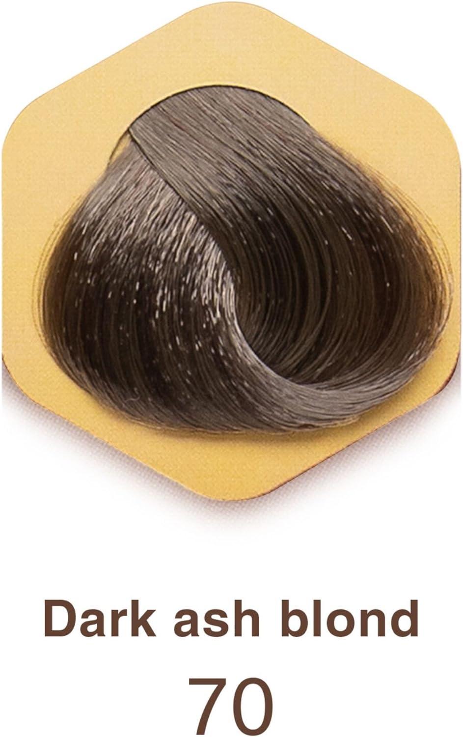 COLOR TIME Permanent Gel Hair Dye Dark Ash Blonde Color 70 Enriched