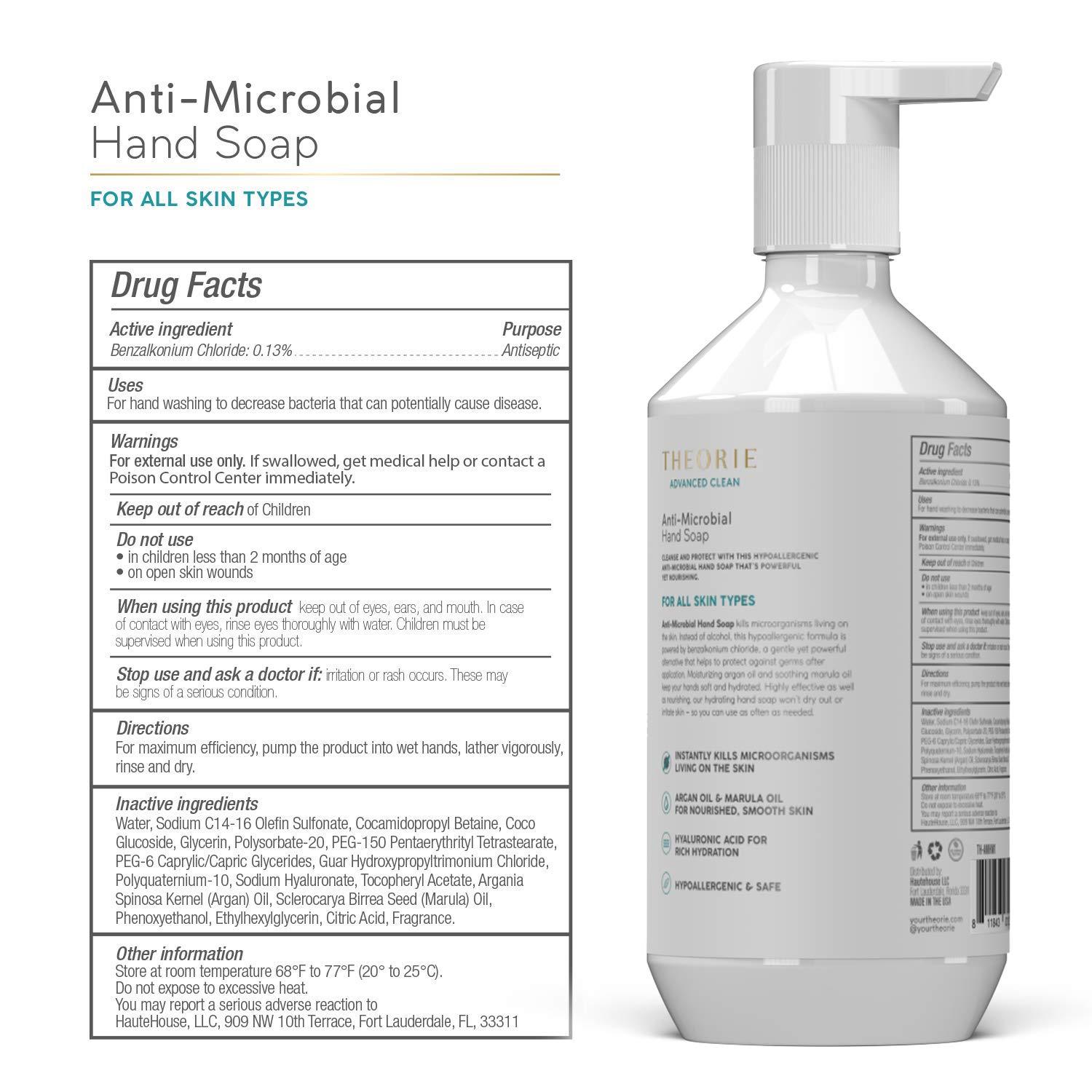 THEORIE Anti Microbial Hand Soap 1.5L Refill Pack Hydrating