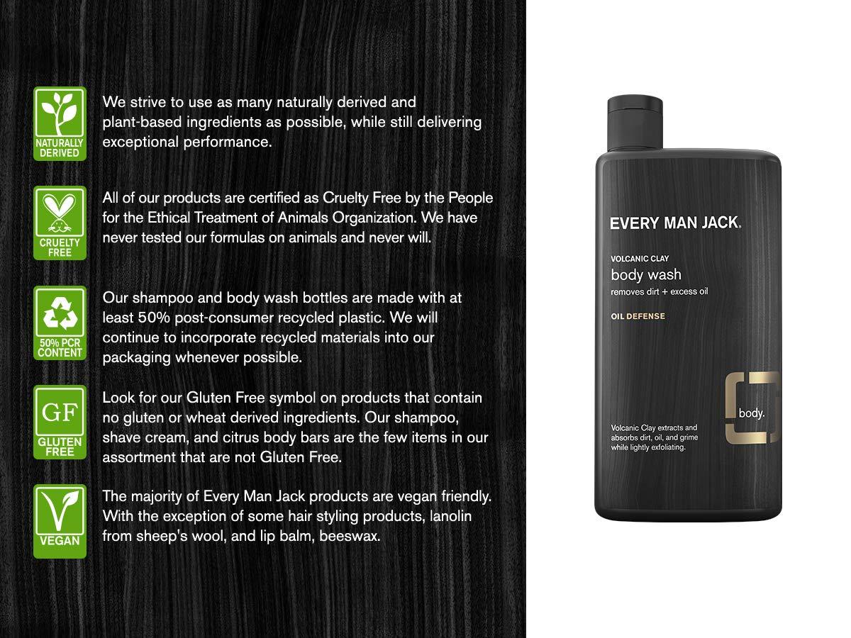 Every Man Jack Body Wash, Volcanic Clay, 16.9 Fl Oz