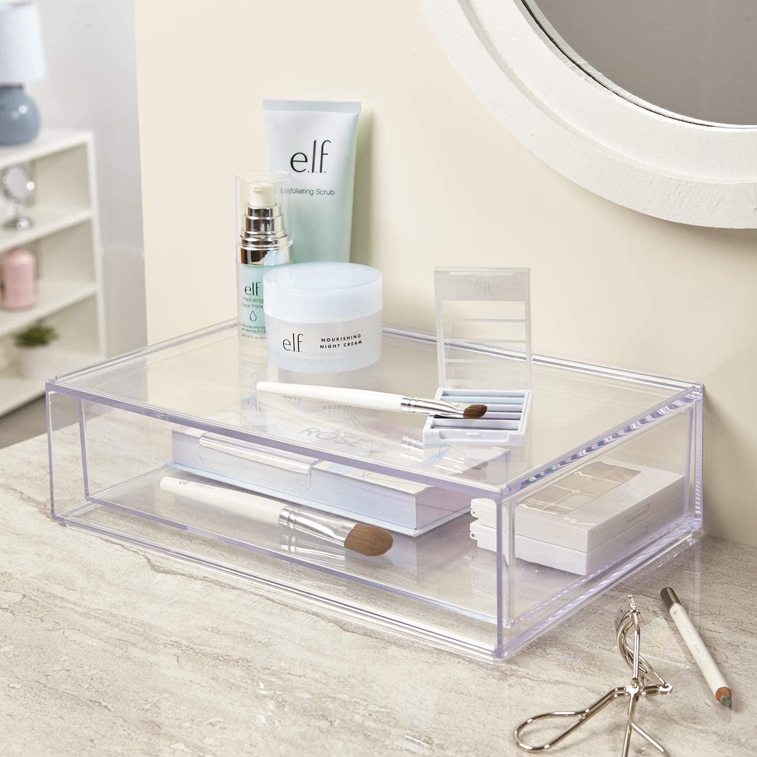STORi Audrey Stackable Clear Plastic Organizer Drawer, Organize Eyeshadow  Palettes, Cosmetics, and Beauty Supplies on a Vanity