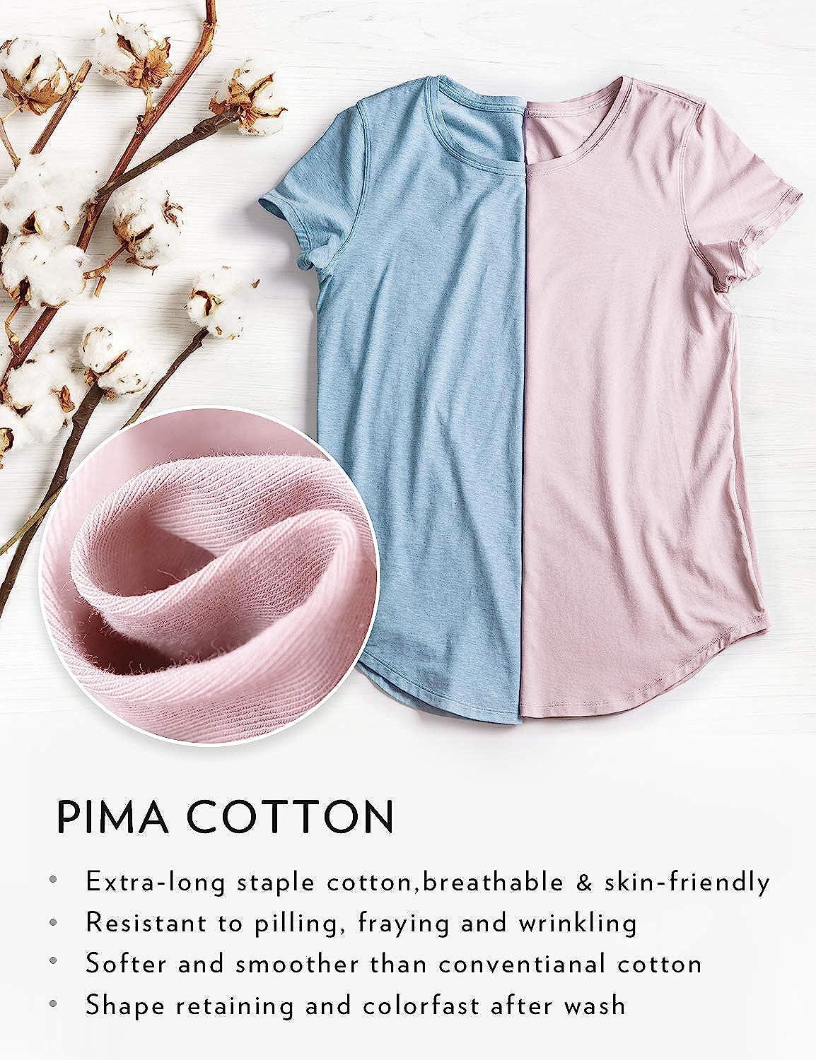  CRZ YOGA Women's Pima Cotton Short Sleeve Workout Shirt Yoga T- Shirt Athletic Tee Top Berry Heather XX-Small : Clothing, Shoes & Jewelry