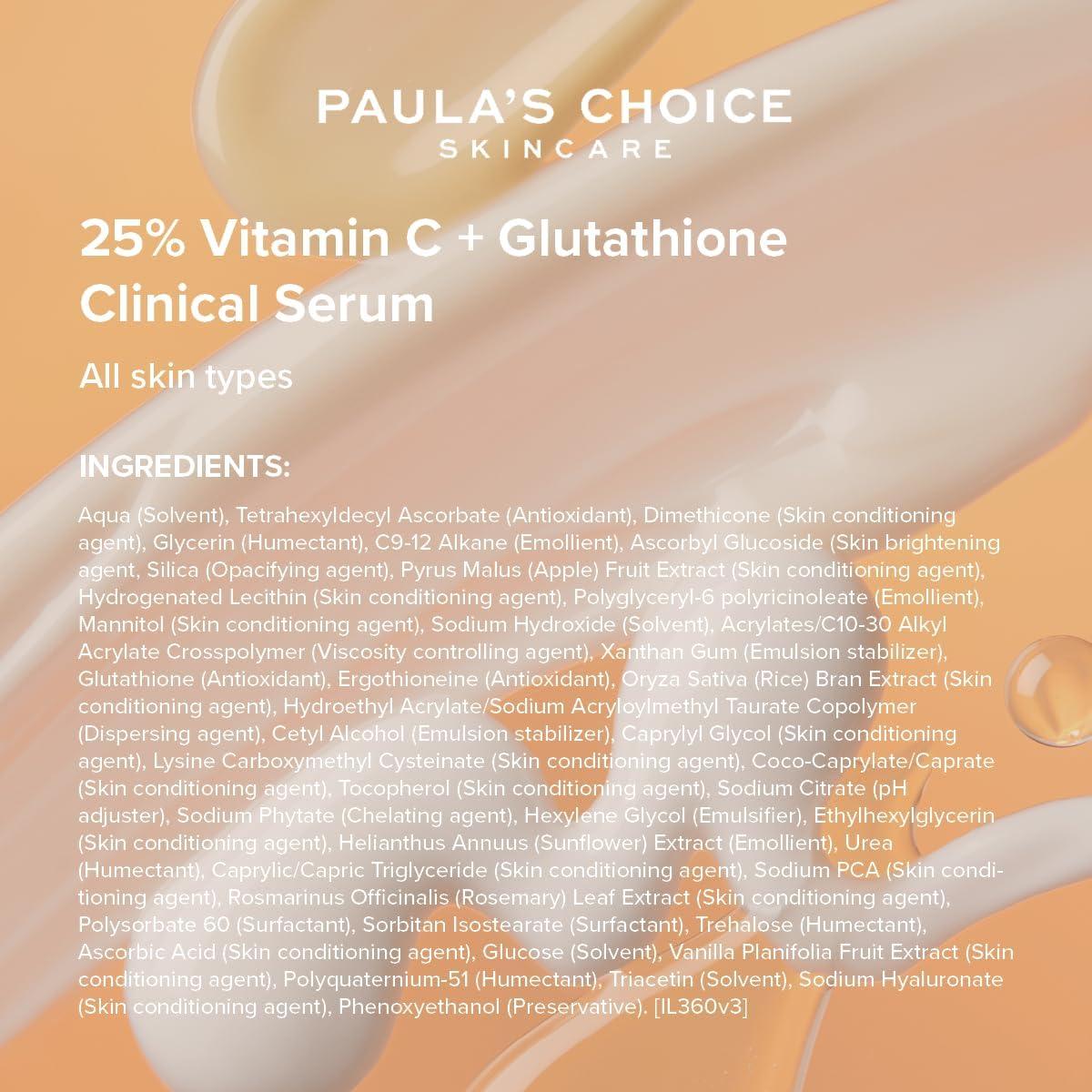 25 vitamin c glutathione clinical serum Sephora - Paula's Choice 25% Vitamin C & Glutathione Clinical Serum (1.04  oz) - Delivery in Under an Hour main image 0