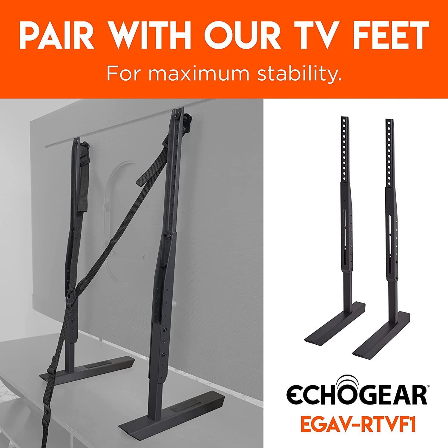 ECHOGEAR TV Safety Straps Anchor TVs Up to 90" to Furniture Or The