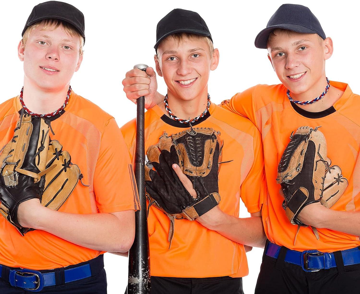 Nosiny 6 Pcs Baseball Rope Necklaces 3 Braided Rope Baseball Tornado