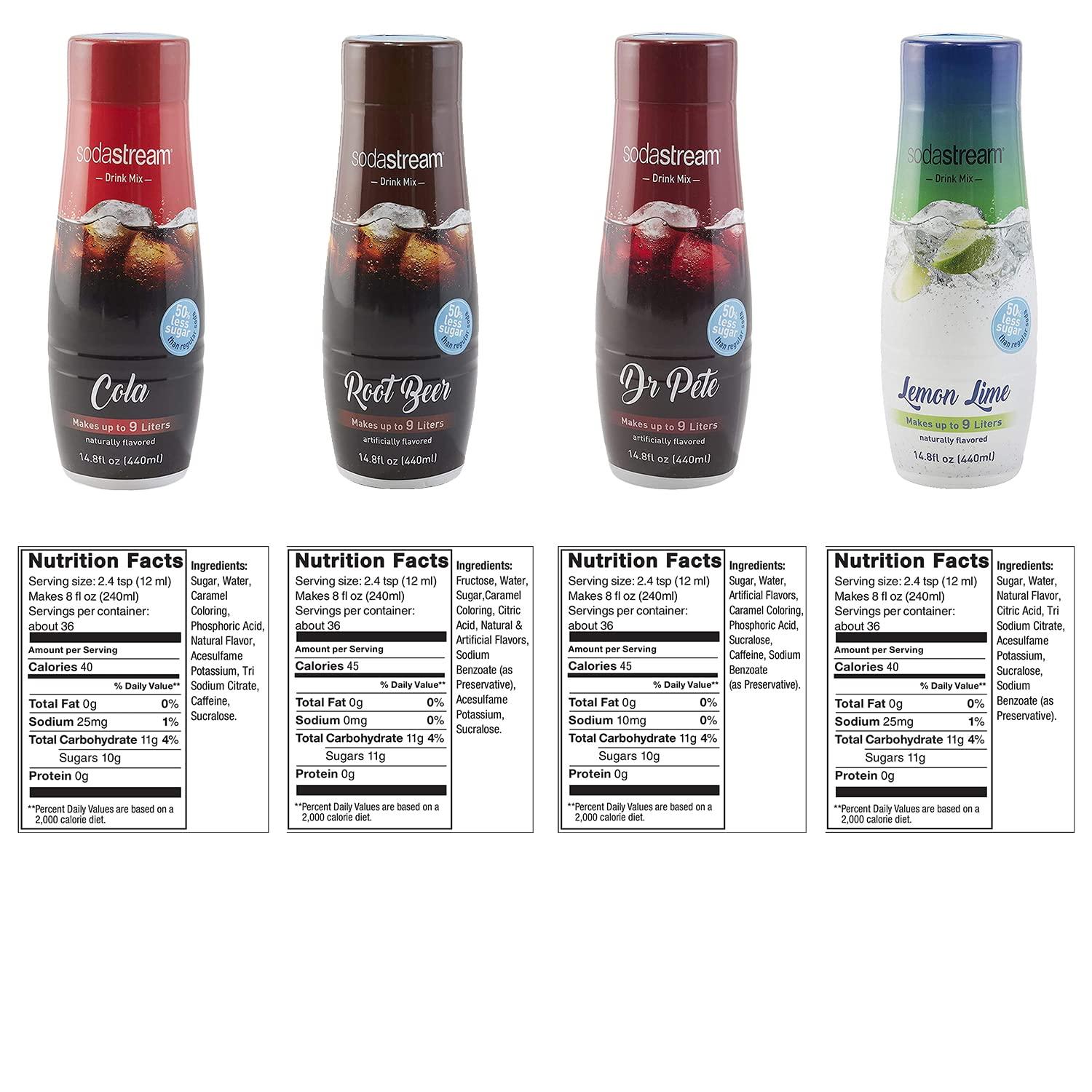 Sodastream Original Variety Pack 440ml 4 Pack Refreshing Soda Flavors