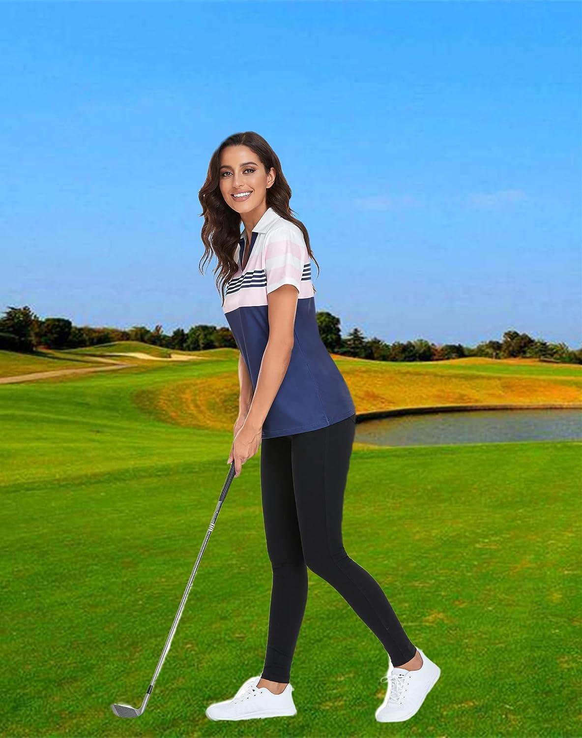 IGEEKWELL Women's Golf Shirts Short Sleeve Collared Polo Shirt
