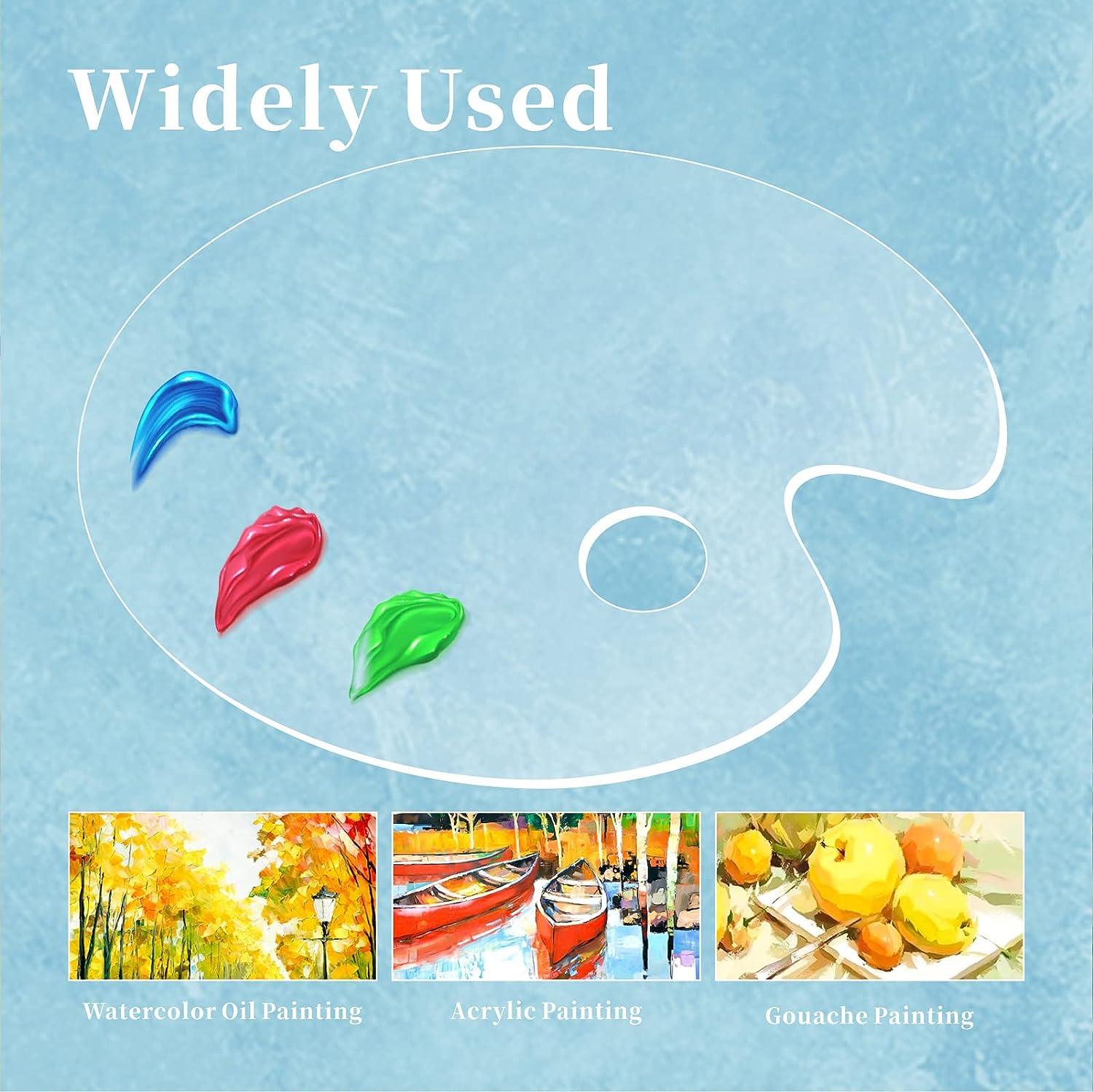 Large Oval Acrylic Paint Palette 15 x 11 Inches Easy to Clean Non