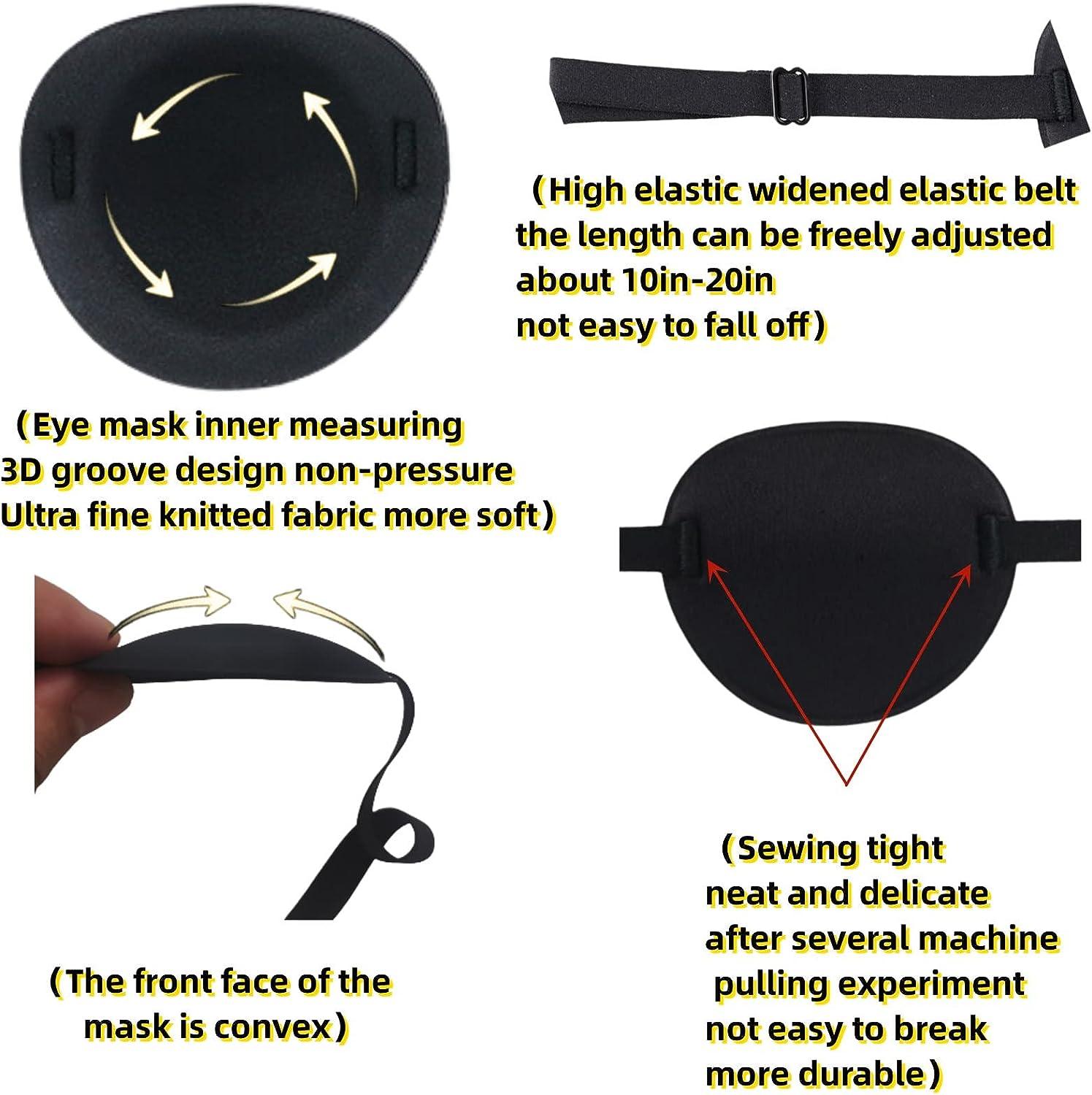 Monocular Adjustable Soft Comfortable Black Eye Patch Washable