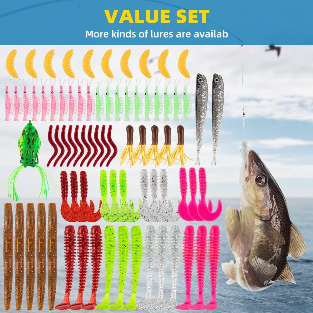 GOANDO Fishing Lures Fishing Gear Tackle Box Fishing Attractantsfor Bass  Trout Salmon Fishing Accessories Including Spoon Lures Soft Plastic Worms  Crankbait Jigs Fishing Hooks 302 Pcs Fishing Lures