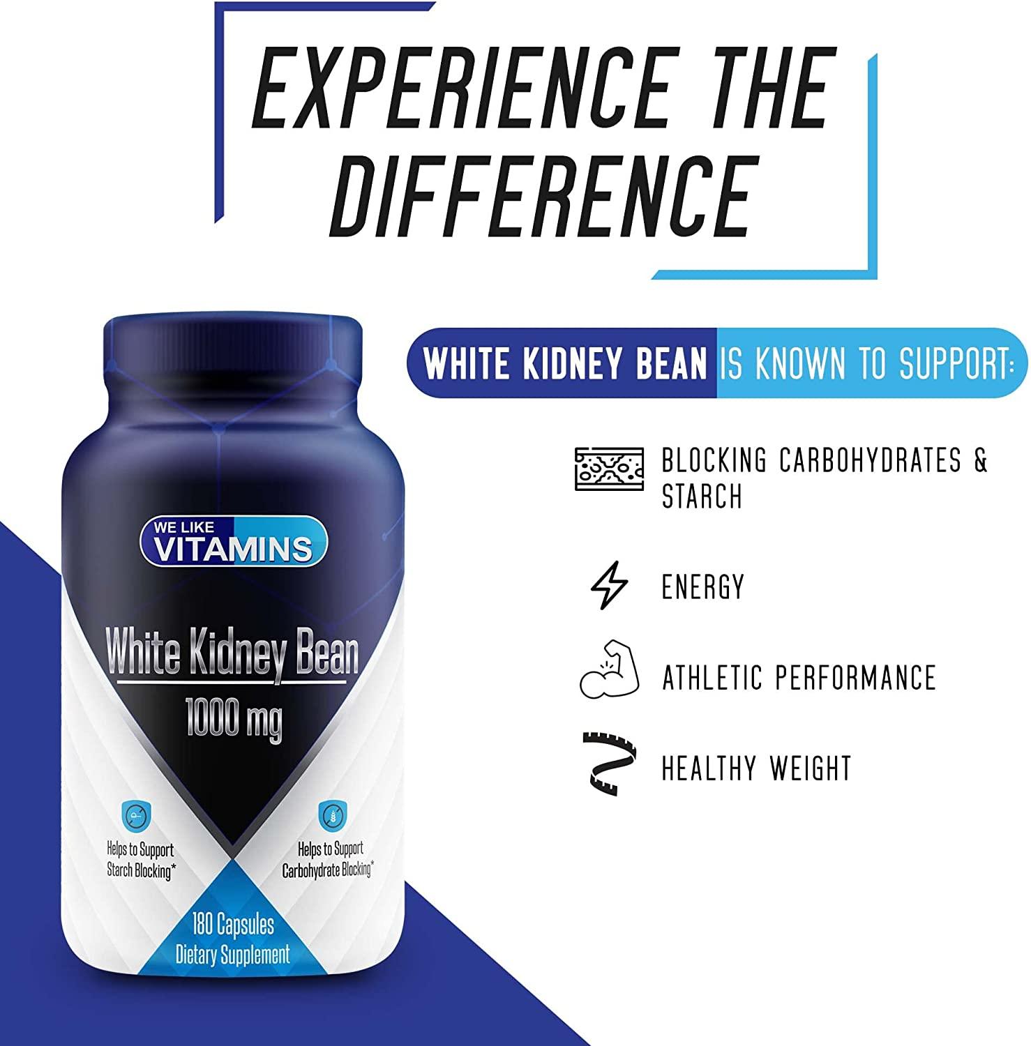 White Kidney Bean 1000mg 180 Capsules Carb & Starch Blocker