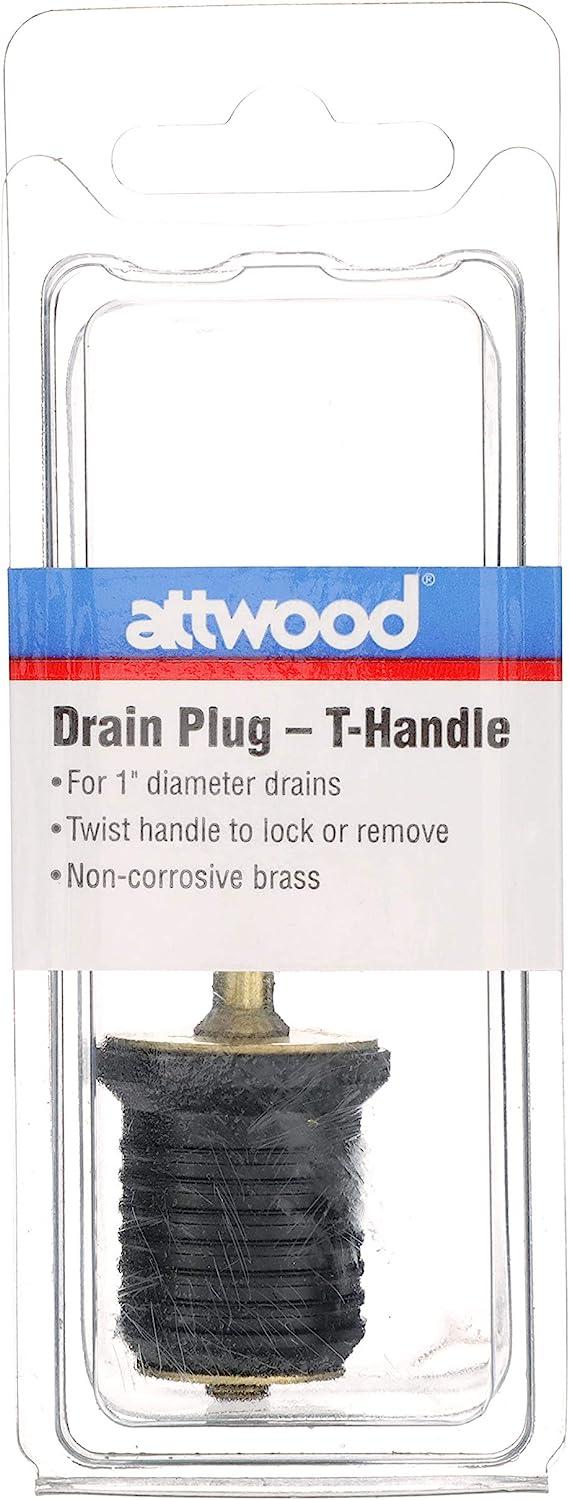 Attwood 7526A7 THandle Drain Plug, For 1InchDiameter Drains, Locks