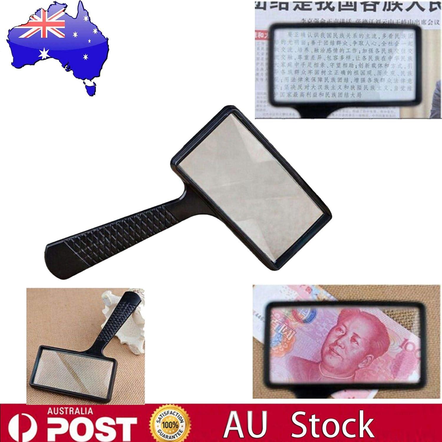 Junbyuhu 5x Hand Magnifying Glass Rectangular 100 x 50 mm Commercial ...