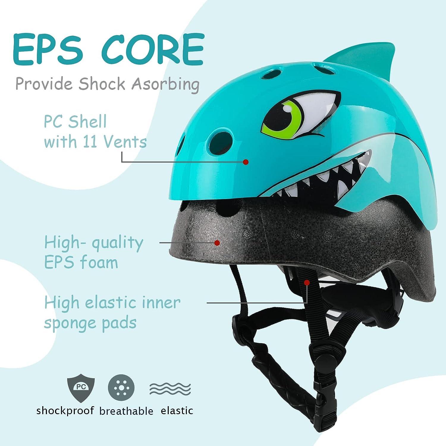 Kids Toddler Shark Bike Helmet Adjustable Multi-Sport Safety Gear for Boys  and Girls | Small Size 50-54 cm | Buy Now with Express International  Delivery | GoSupps.com