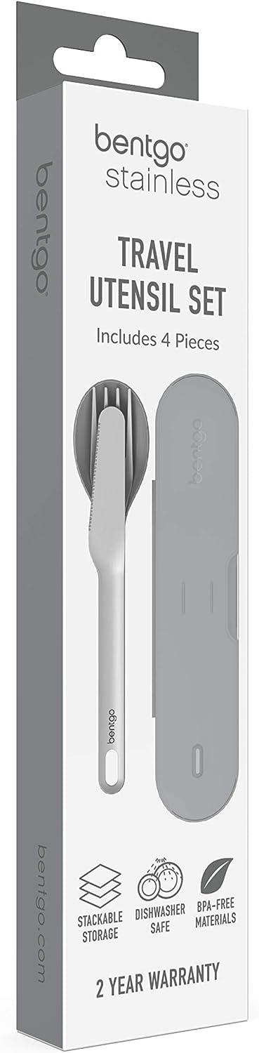 Bentgo Stainless Travel Utensil Set - Reusable 3-Piece Silverware Set with  Carrying Case, High-Grade Premium Steel, BPA-Free Case, Eco-Friendly -  Ideal for Travel, Camping, and Office Use (Gray)