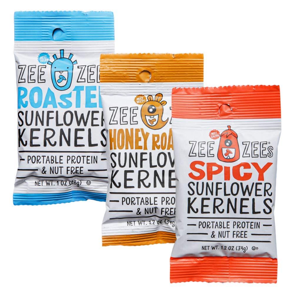 Zee Zees Variety Pack Sunflower Kernels, Honey Roasted, Roasted Salted