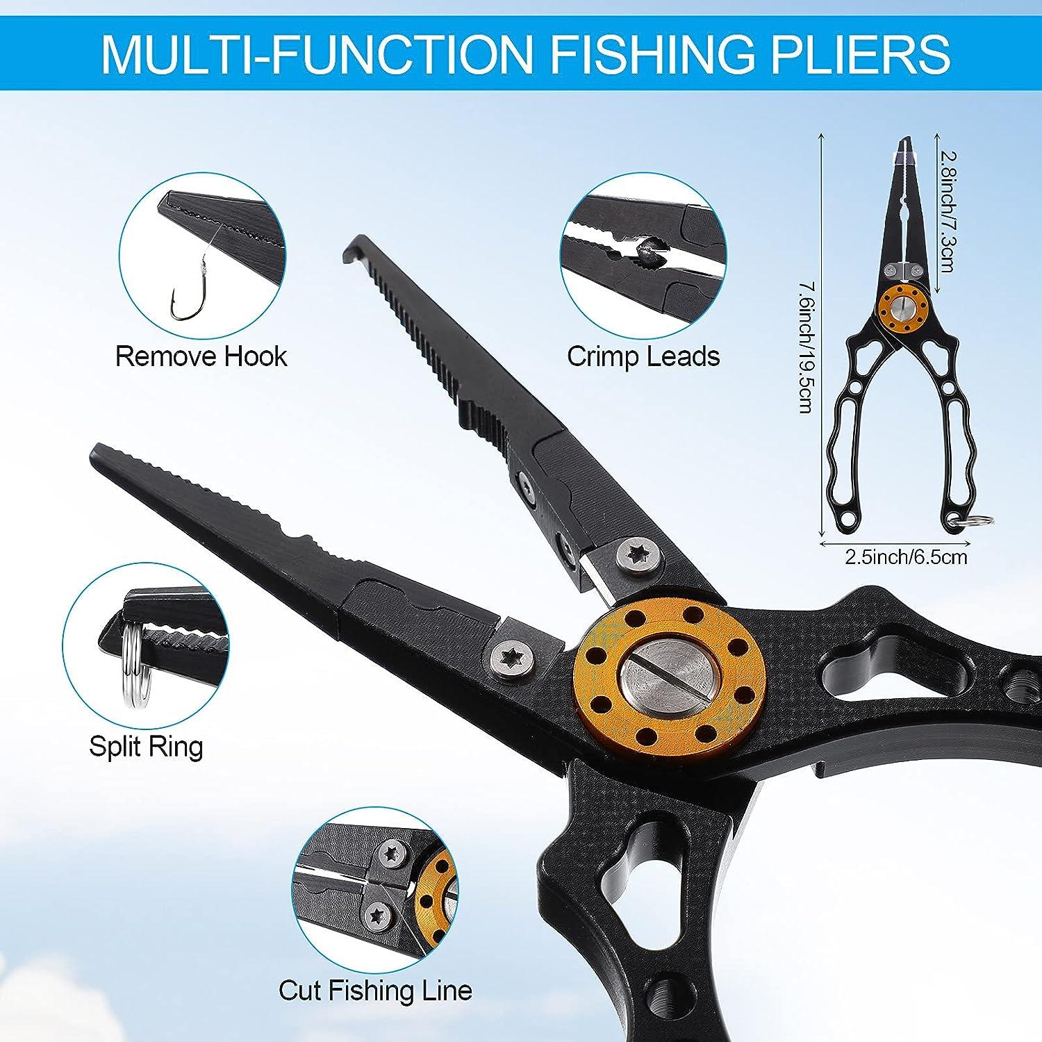Fishing Pliers Alloy Fishing Lip Gripper Muti-Function Fishing Tools Kit  Hook Remover Split Fly Fishing Hook Remover Tool Saltwater Kit Kit Set Hook