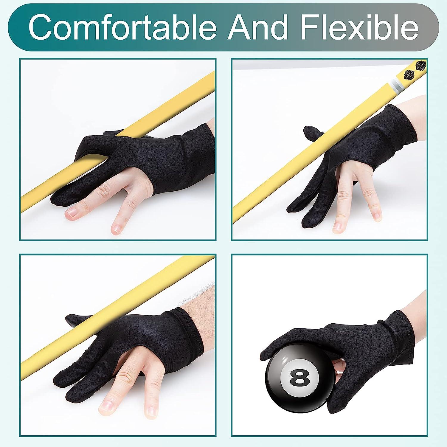 ONLYFU 22 Pieces Billiard Gloves Three Finger Cue Shooter Pool Gloves