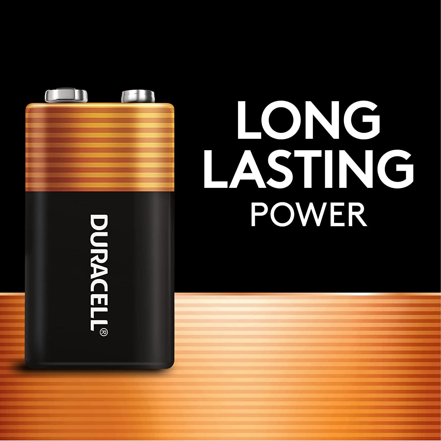 Duracell CopperTop 9V Alkaline Batteries long lasting, allpurpose