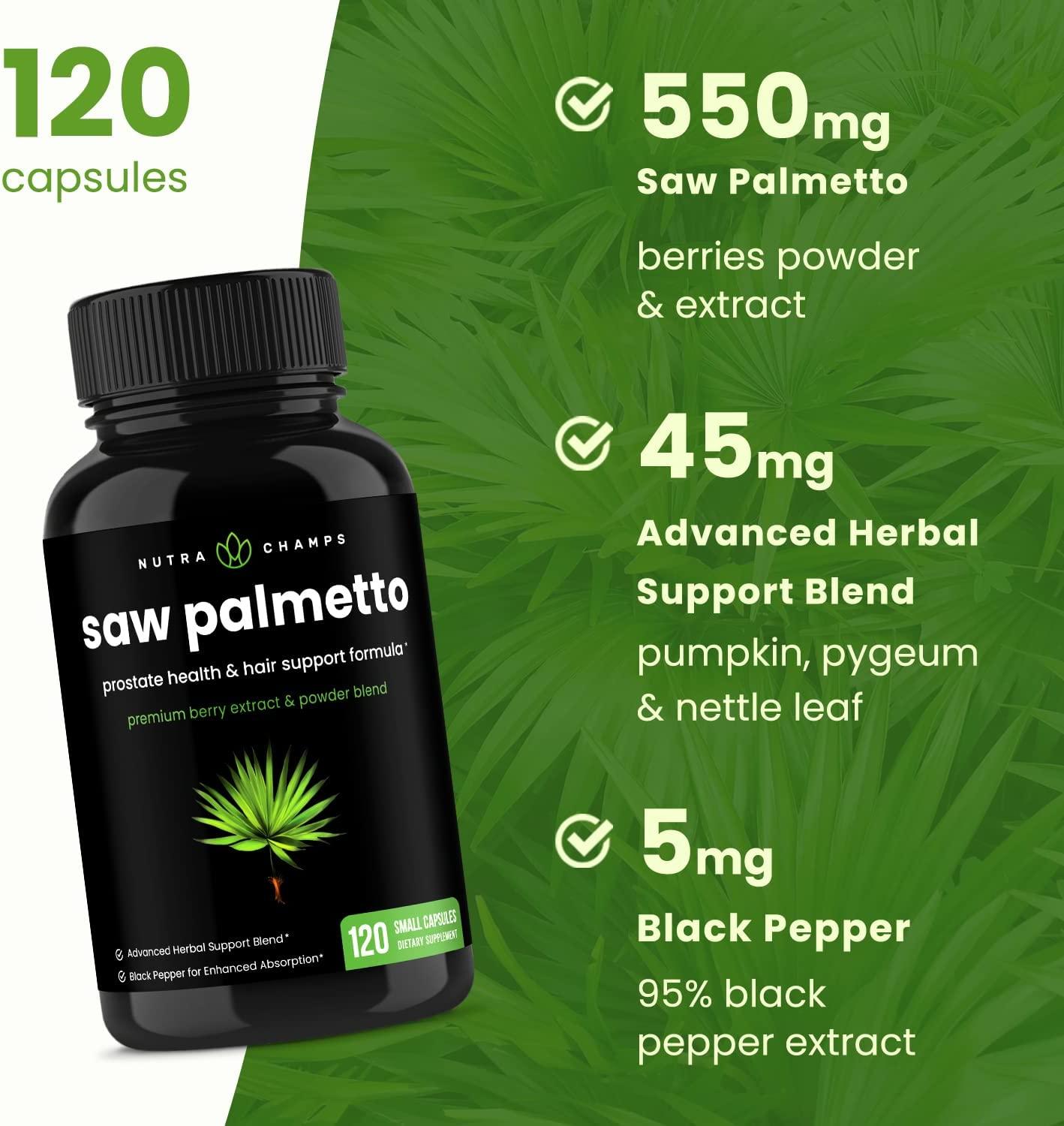 Saw Palmetto Supplement for Prostate Health Extra Strength 600mg