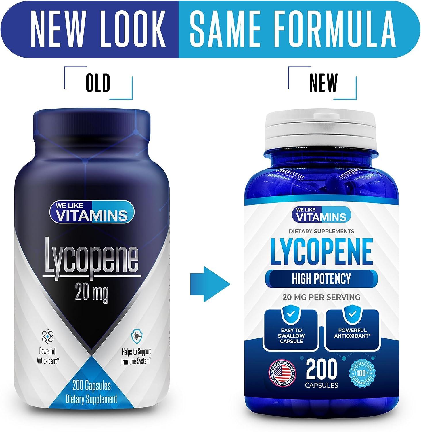 Lycopene 20mg 200 Capsules Super Antioxidant for Immune and