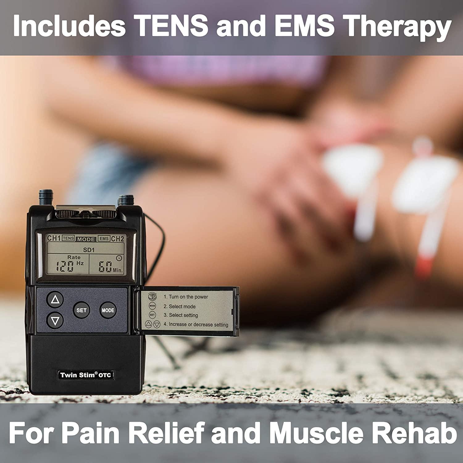 Roscoe Medical TENS Unit and EMS Muscle Stimulator - OTC TENS Machine for Back  Pain Relief, Lower Back Pain Relief, Neck Pain, or Sciatica Pain Relief,  Clinical Strength Stim Machine