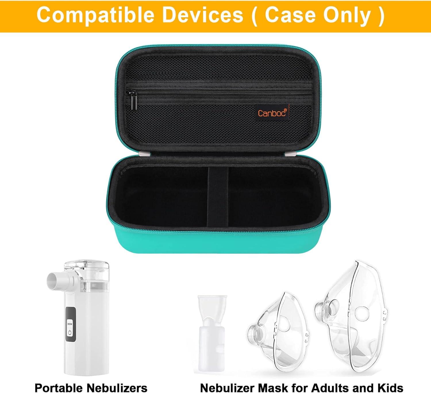 Canboc Hard Travel Case for Handheld Inhaler Nebulizer Home Compression  Nebulizer for Adults and Kids Mesh Pocket fit Packets of Medication or  Other Essentials Mint Green