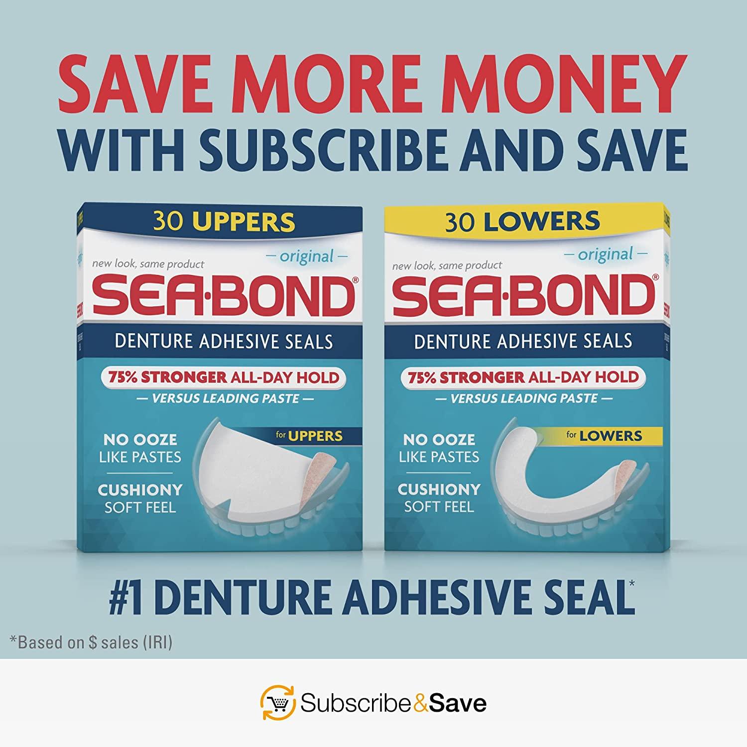 Sea Bond Secure Denture Adhesive Seals Lowers Original, Zinc Free, All